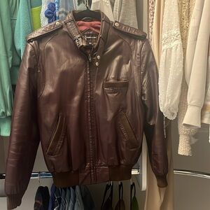 Member Only leather jacket size 40 burgundy brown